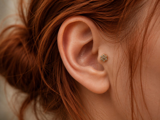 Çiçek Tragus Küpe - Piercing