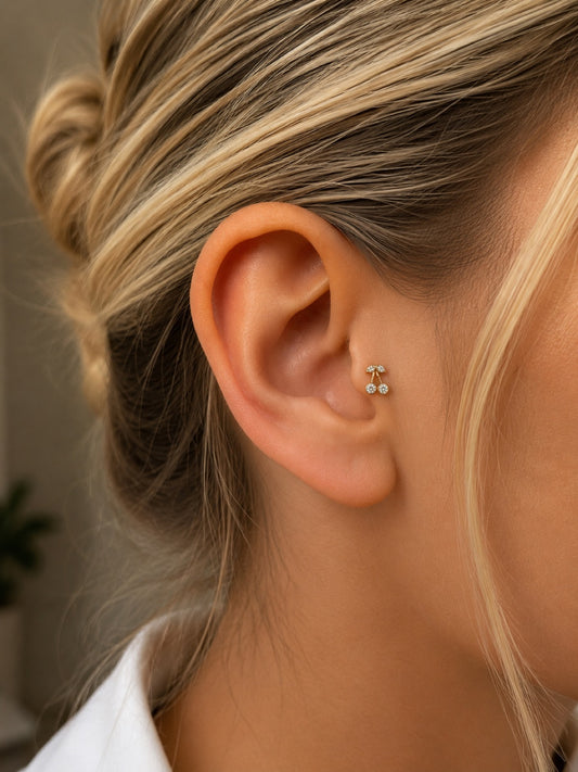 Kiraz Tragus Küpe - Piercing